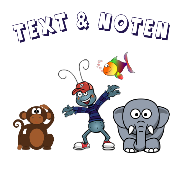 Affe, Elefant und Fisch Liednoten