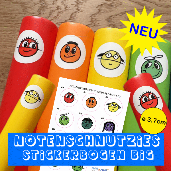 Notenschnutzies Stickerbogen Aufkleber