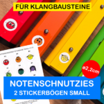 Stickerbogen Notenschnutzies für Klangbausteine