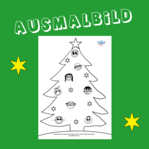 Ausmalbild Tannenbaum mit Notenschnutzies
