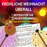 Fröhliche Weihnacht überall Noten für Zungentrommel