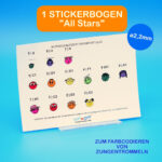 Stickerbogen Notenschnutzies All Stars