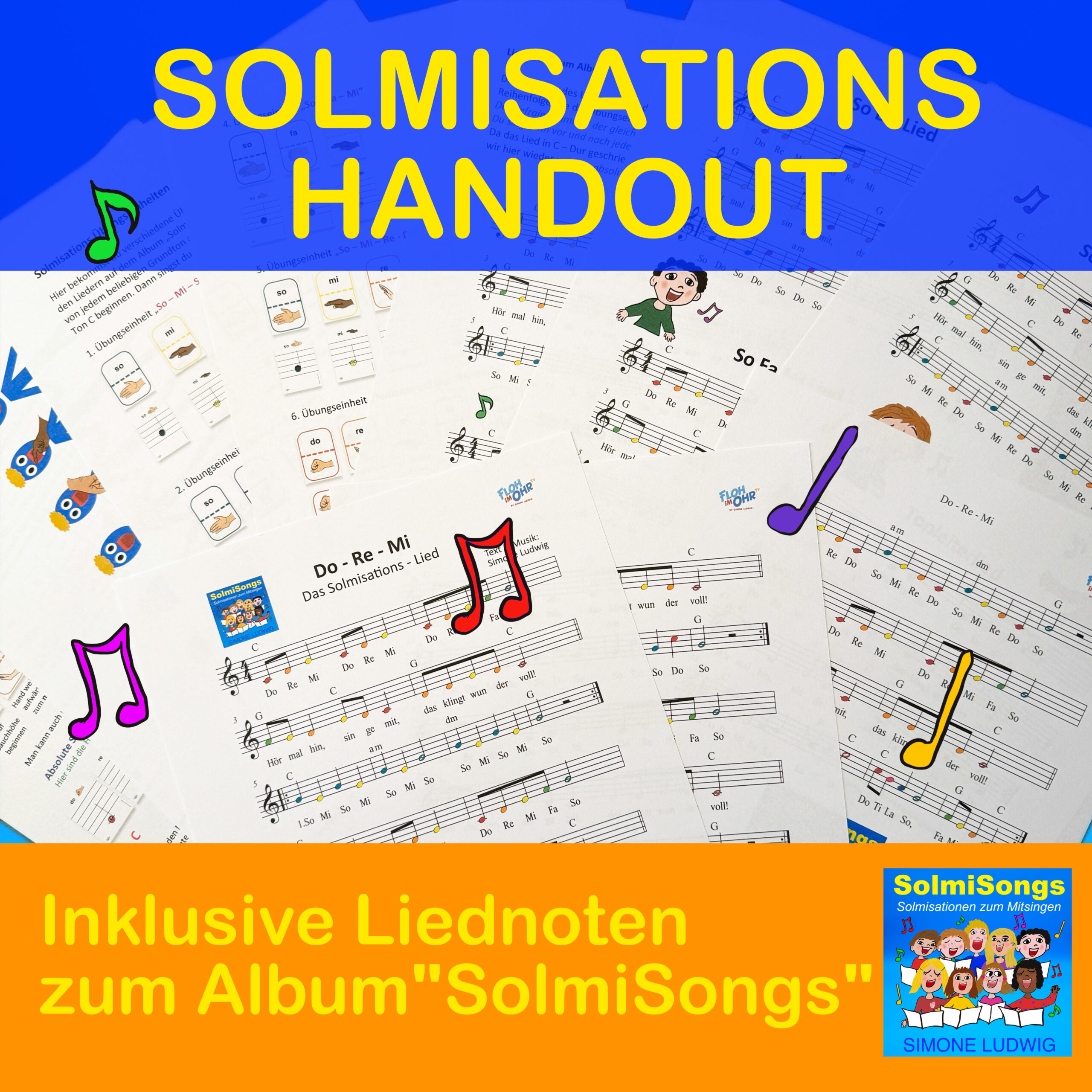 Solmisations Handout inklusive Liednoten zum Album "SolmiSongs"