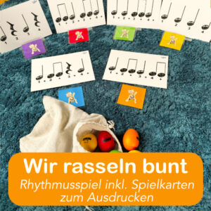 Wir rasseln bunt Rhythmusspiel inkl. Spielkarten zum Ausdrucken
