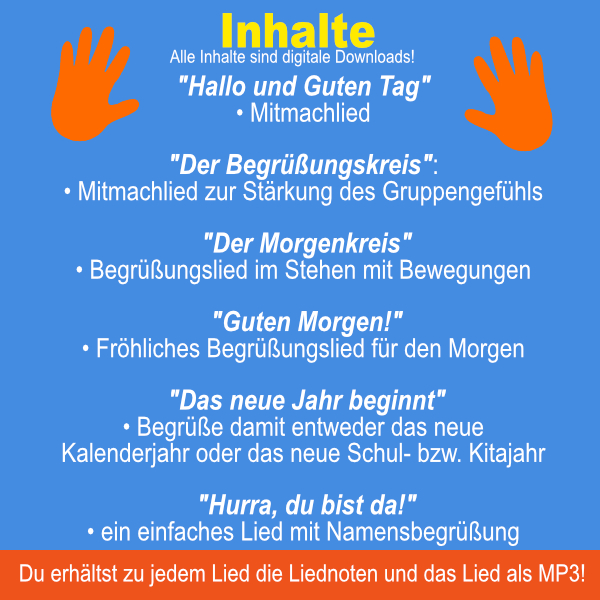Themendownload zum Thema Begrüßung in Kita, Musikgruppe und Grundschule